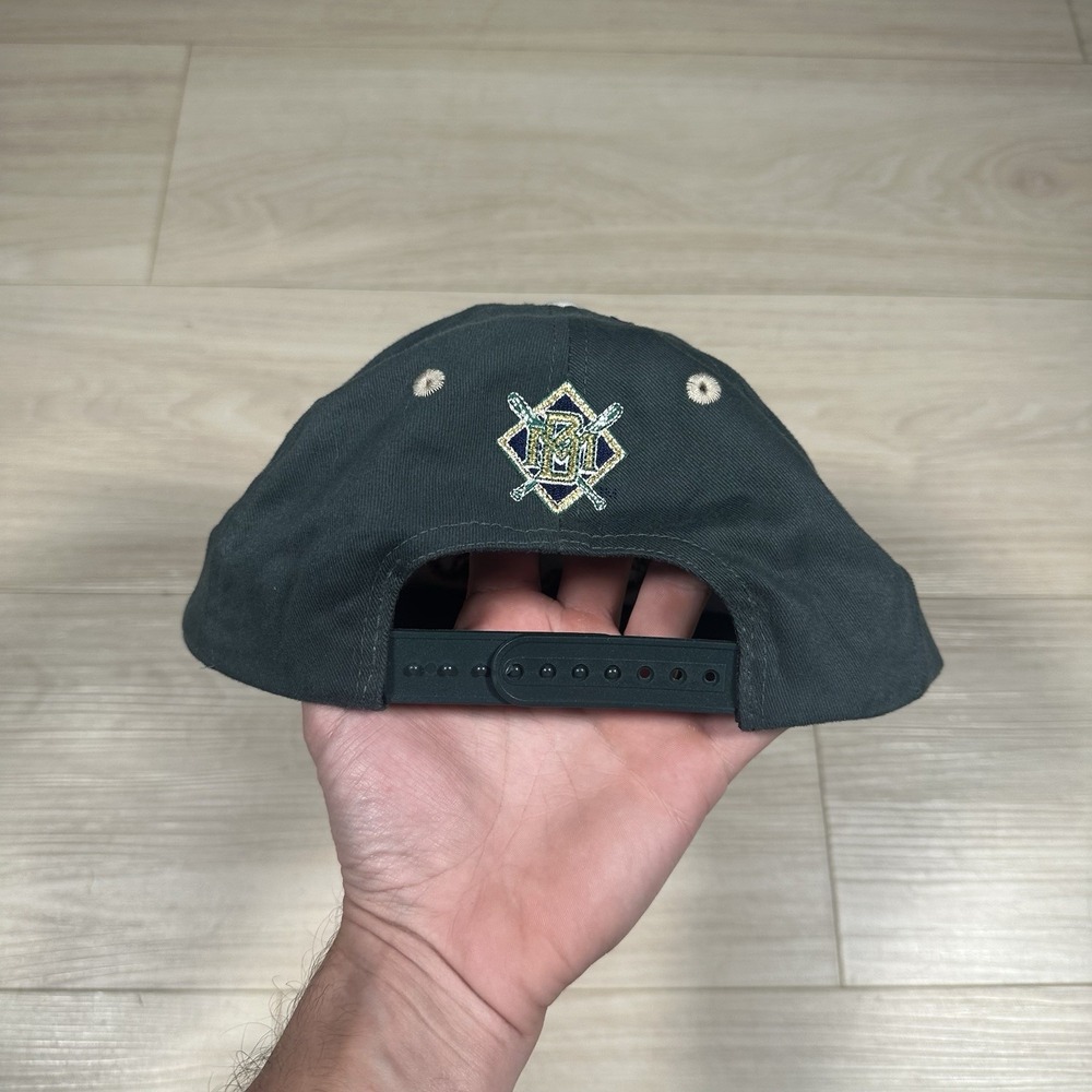 Milwaukee Brewers Miller Park Vintage 90s Snapback Hat MLB Green Cap Fantastic - Picture 4 of 8